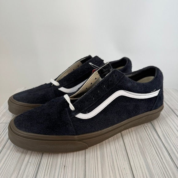 Vans Old Skool Hairy Suede Dark Navy Gum Sole Skate Shoes‎ Men's Size 13